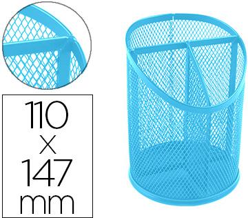 Porta Lapis Metal Rede Turquesa Com 3 Compartimentos Diametro 110 Altura 147 Mm - Q - CONNECT