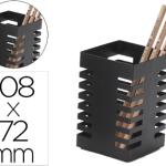 Porta Lapis Q - Connect Metal Quadrado Preta Diametro 72 Mm Altura 108 Mm - Q - CONNECT