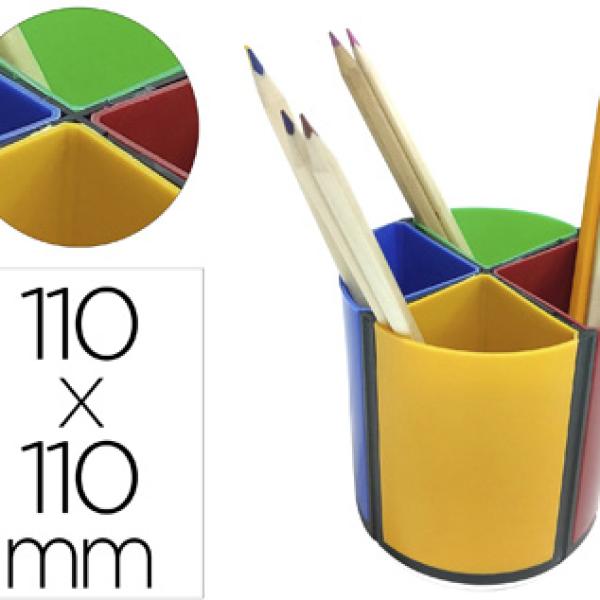 Porta Lapis Plastico Redondo Giratorio Cores Sortidas Diametro 110 Altura 110 Mm - Q - CONNECT