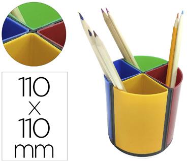 Porta Lapis Plastico Redondo Giratorio Cores Sortidas Diametro 110 Altura 110 Mm - Q - CONNECT