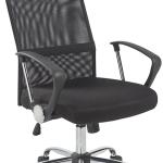 Cadeira De Direcao Base Metal Encosto Alto Regulavel Em Altura 1110+100Mm Altura Pele E Tecido Preto