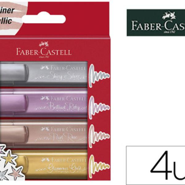 Marcador Faber Fluorescente Texliner 46 Cor Metalica Estojo 4 Uni. Cores Sortidas - FABER CASTELL