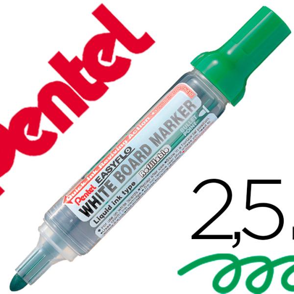 Marcador Para Quadro Branco Easyflo Recarregavel Cor Verde - PENTEL