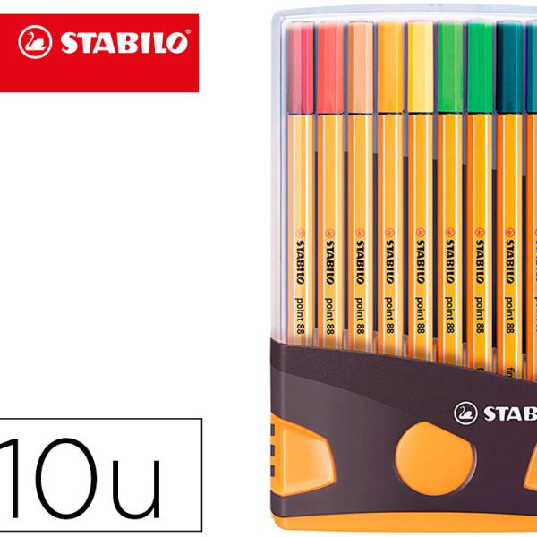Marcador Ponta De Fibra Point 88 Cor Parade Antracite/Laranja Estojo De 20 Unidades - STABILO