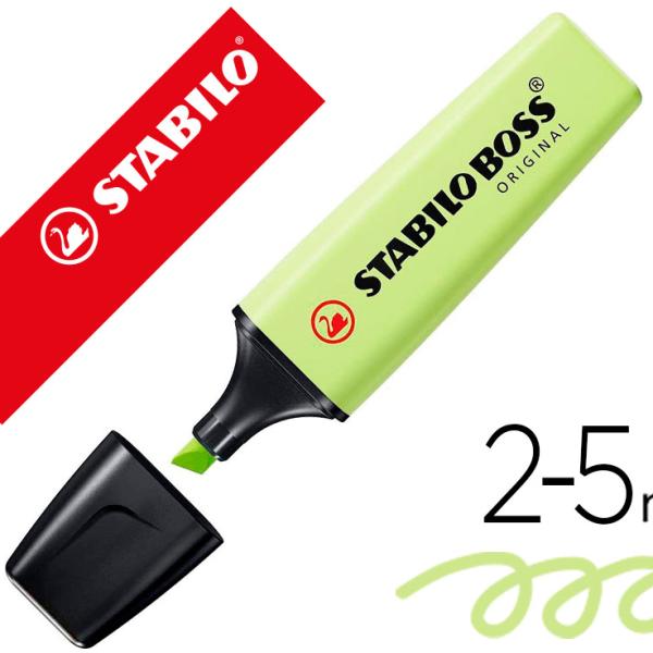 Marcador Stabilo Boss Fluorescente 70 Pastel Lima