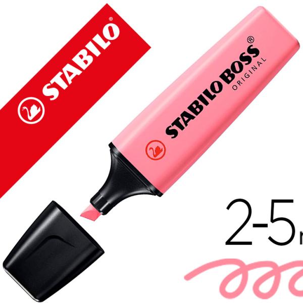 Marcador Stabilo Boss Fluorescente 70 Pastel Rosa - STABILO