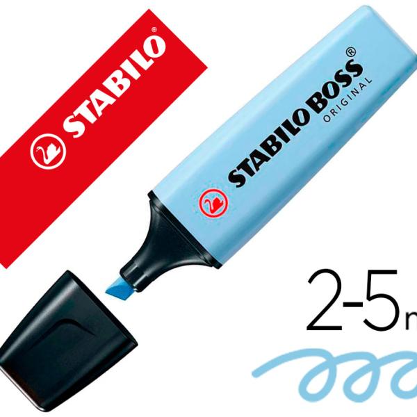 Marcador Stabilo Boss Fluorescente 70 Pastel Azul - STABILO