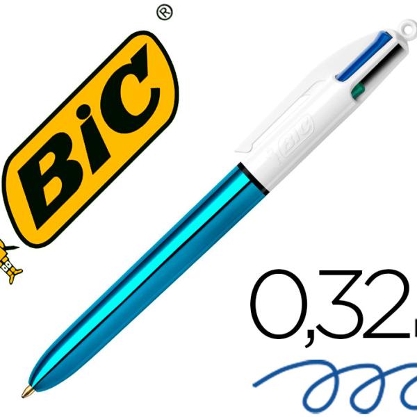 Esferografica Bic Quatro Cores Shine Azul Ponta De 1 Mm - BIC