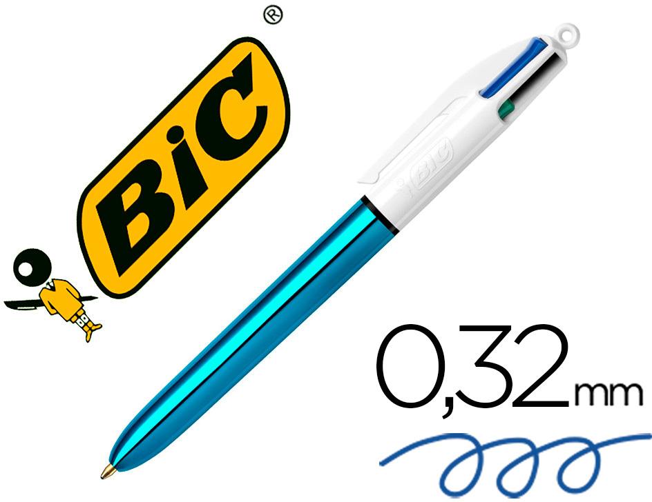 Esferografica Bic Quatro Cores Shine Azul Ponta De 1 Mm - BIC