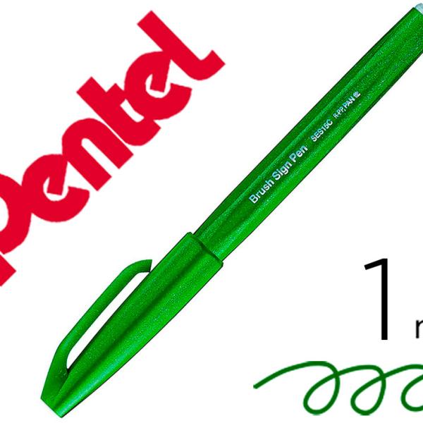 Marcador / Pincel Touch Para Caligrafia (Verde Azeitona) - PENTEL