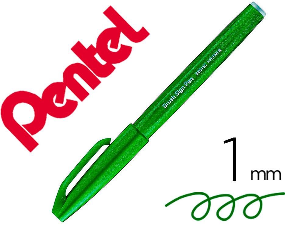 Marcador / Pincel Touch Para Caligrafia (Verde Azeitona) - PENTEL
