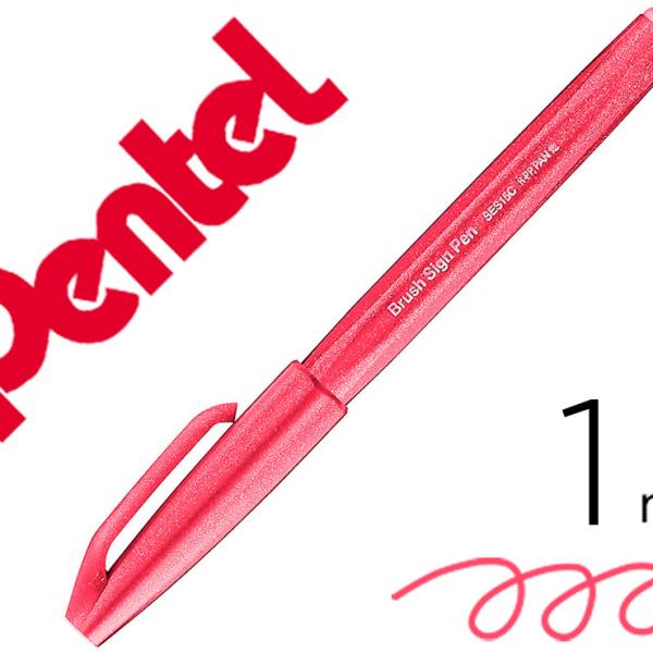 Marcador / Pincel Touch Para Caligrafia (Vermelho) - PENTEL