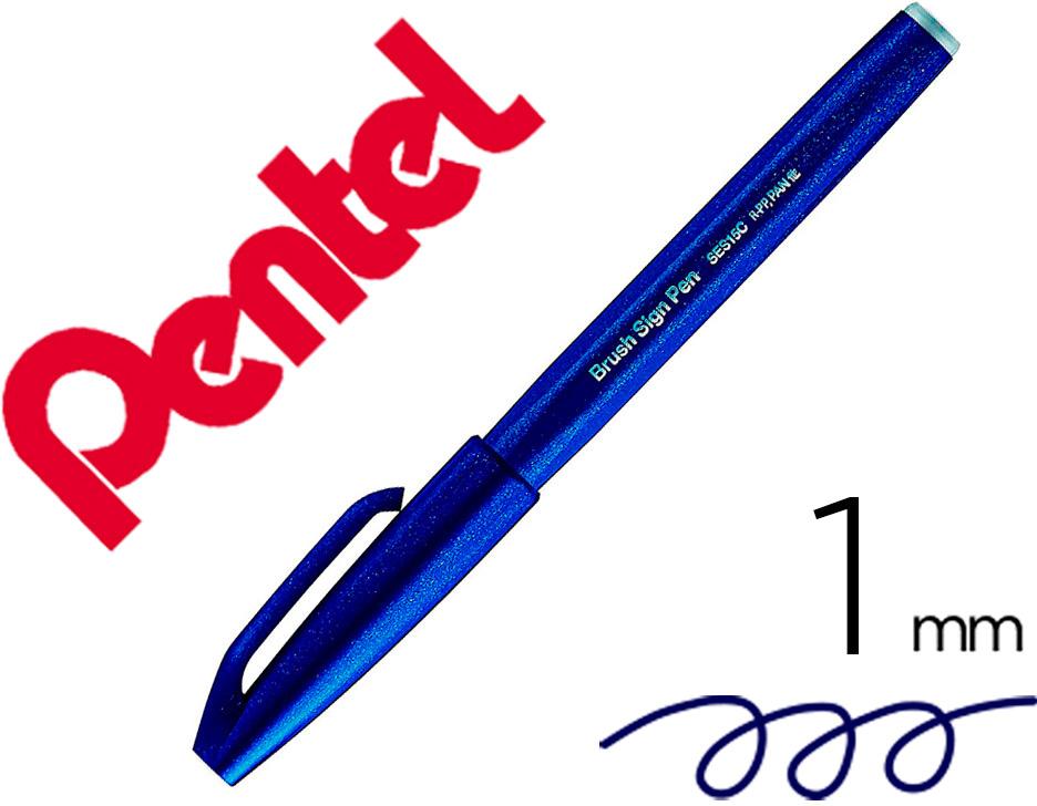 Marcador / Pincel Touch Para Caligrafia (Azul Escuro) - PENTEL