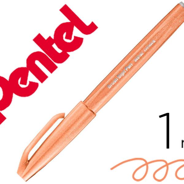 Marcador / Pincel Touch Para Caligrafia Cor Castanho Palido - PENTEL