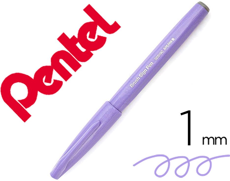Marcador / Pincel Touch Para Caligrafia Cor Violeta Azulado - PENTEL