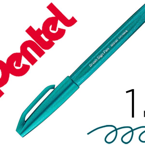 Marcador / Pincel Touch Para Caligrafia (Verde Turquesa) - PENTEL