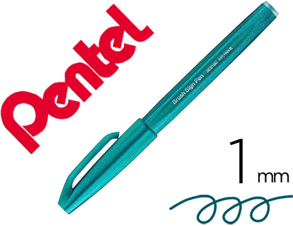 Marcador / Pincel Touch Para Caligrafia (Verde Turquesa) - PENTEL