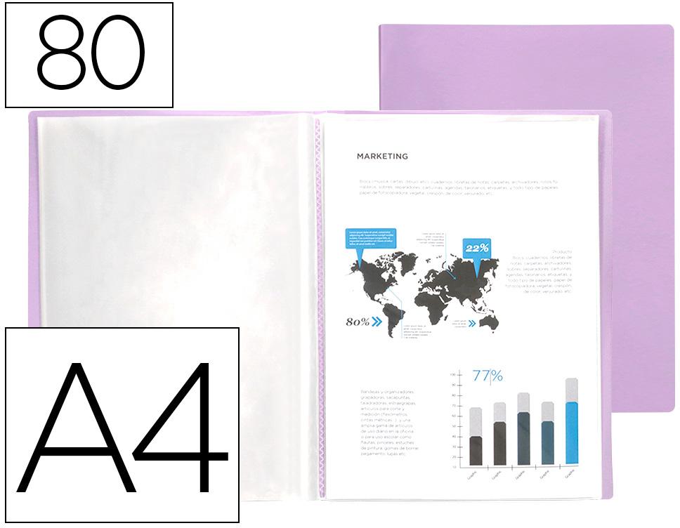Capa Catalogo 80 Bolsas Polipropileno Din A4 Lavanda Opaco