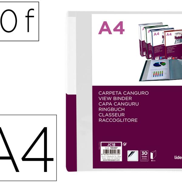 Pasta Canguru 30 Bolsas Polipropileno Din A4 Transparente Capa E Lombada Personalizavel