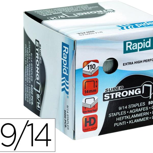 Pack 5000x Agrafos Super Strong Galvanizados Nº9/14 - RAPID