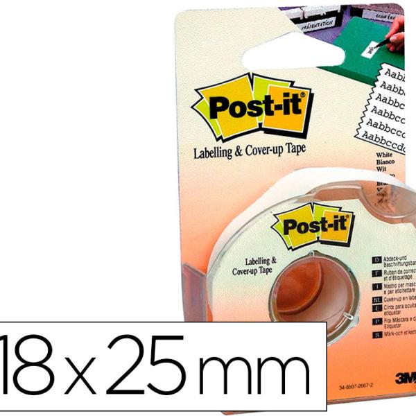 Fita Adesiva Post - It 18X25 Mm 6 Linhas Desenrolador Especial Para Ocultar E Etiquetar - POST - IT