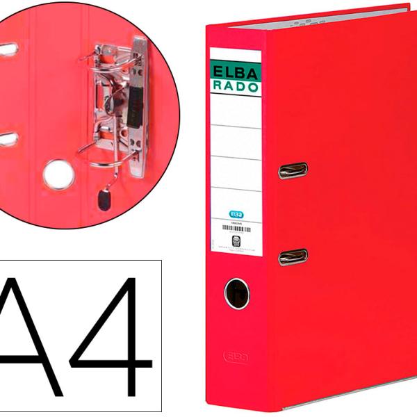 Pasta De Arquivo De Alavanca Chic Cartao Forrado Pvc Com Rado Din A4 Lombada 80 Mm Vermelho - ELBA