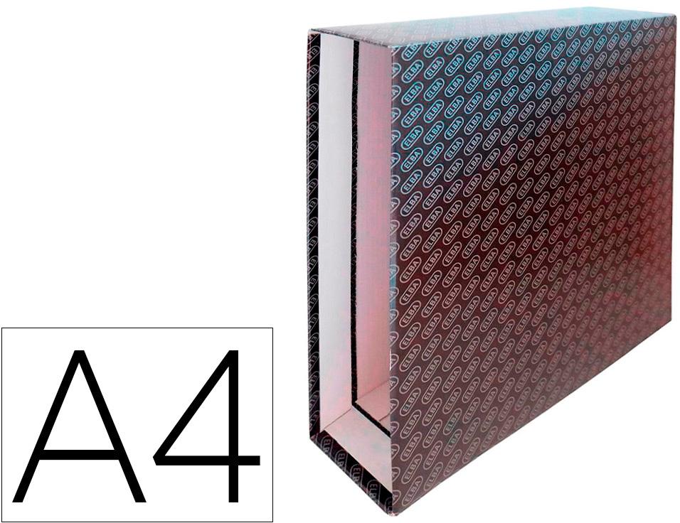 Caixa Para Pasta De Arquivo De Alavanca Cartao Forrado Elba Din A4 Lombada 85 Mm Preto - ELBA