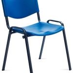 Cadeira Confidente Estrutura Metalica Encosto E Assento Em Polimero Cor Azul - ROCADA