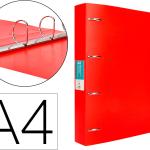 Pasta De 4 Aneis Mistos 40 Mm Polipropileno Din A4 Vermelho Translucido
