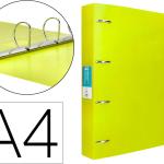 Pasta De 4 Aneis Mistos 40 Mm Polipropileno Din A4 Amarelo Fluor Opaco