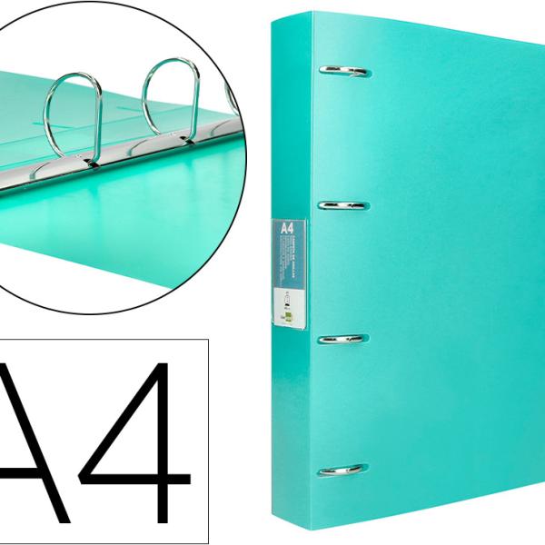 Pasta De 4 Aneis Mistos 40 Mm Polipropileno Din A4 Verde Maçã Opaco
