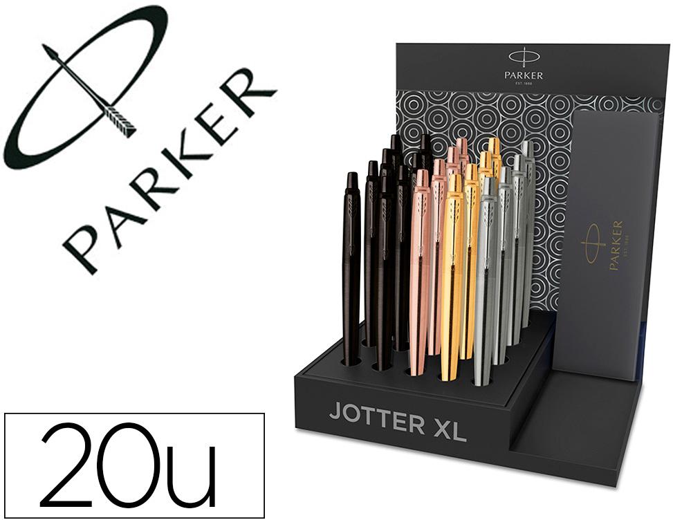 Expositor 20 Esferograficas Parker Jotter Xl Monocromo Aço Ct - ANTARTIK