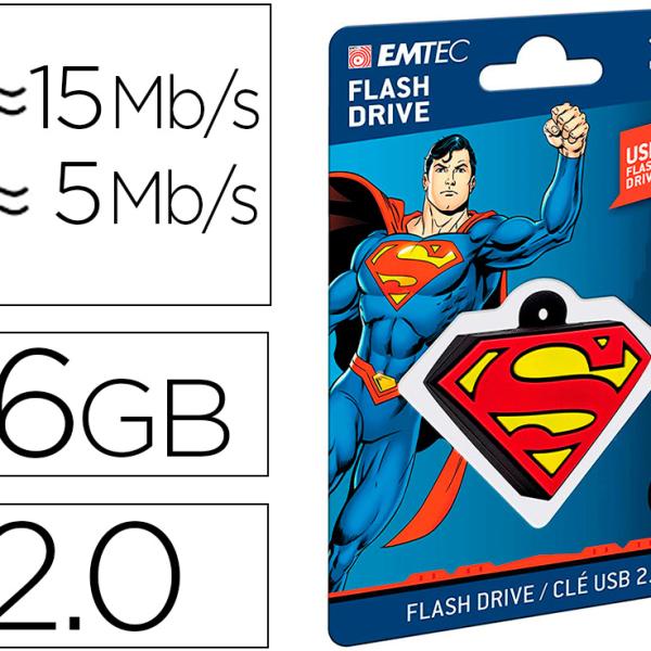 Pen Drive Usb Flash 16GB Usb 2.0 Collector Superman - EMTEC