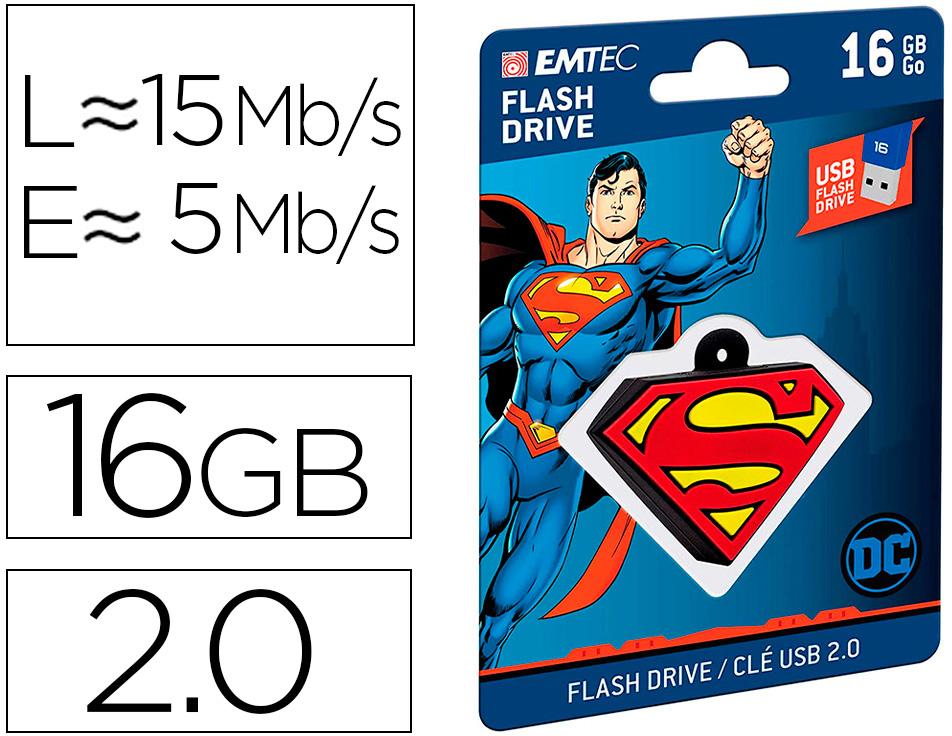 Pen Drive Usb Flash 16GB Usb 2.0 Collector Superman - EMTEC