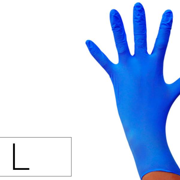 Luva De Nitrilo Descartavel Sensivel Sem Po Tamanho L Grande Azul Caixa De 100 Unidades - BLANCA