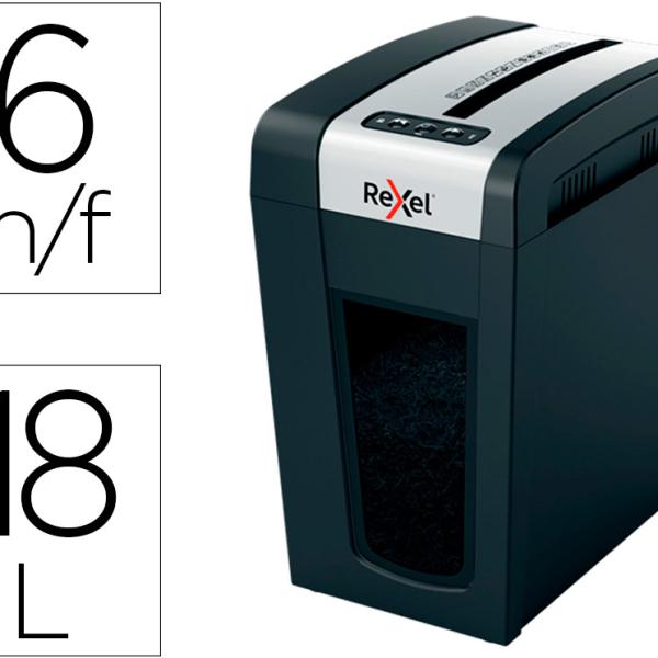 Destruidora De Documentos Rexel Secure Mc6 - Sl Eu Capacidade 6 Folhas Agrafes Clips Cart Es E Cd 18 L