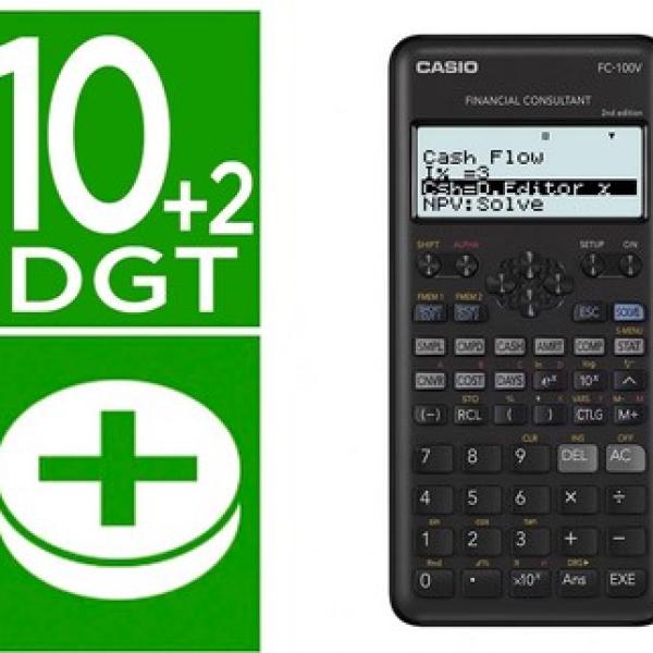 Calculadora Fc - 100V Financeira 4 Linhas 10+2 Digitos Armazenamento Flash Calculo De Impostos