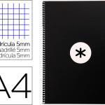 Caderno Espiral Din A4 Capa Forrada 80F 90 Gr Quadricula 5Mm 1 Banda 4 Furos Cor Preto - ANTARTIK