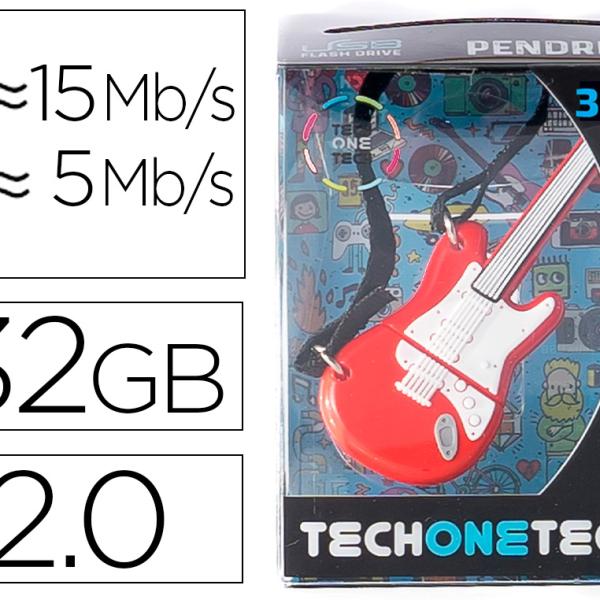 Pen Drive Usb Guitarra Vermelha One 32GB - TECH ON TECH
