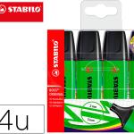 Marcador Stabilo Boss Fluorescente 70 Verde Estojo De 4 Unidades - STABILO