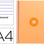Caderno Espiral Din A4 Capa Forrada 80F 90 Gr Pautado 1 Banda 4 Furos Cor Amarelo Claro - ANTARTIK