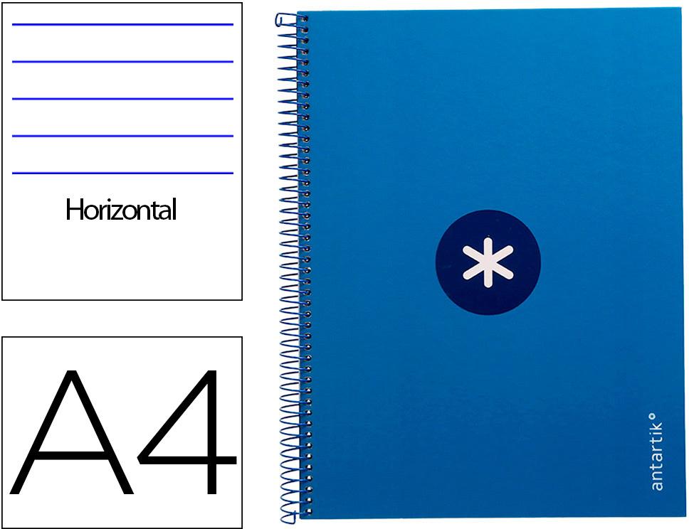 Caderno Espiral Din A4 Capa Forrada 80F 90 Gr Pautado 1 Banda 4 Furos Cor Azul Escuro - ANTARTIK