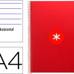 Caderno Espiral Din A4 Capa Forrada 80F 90 Gr Pautado 1 Banda 4 Furos Cor Framboesa - ANTARTIK