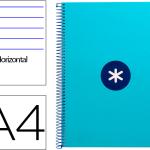 Caderno Espiral Din A4 Capa Forrada 80F 90 Gr Pautado 1 Banda 4 Furos Cor Turquesa - ANTARTIK