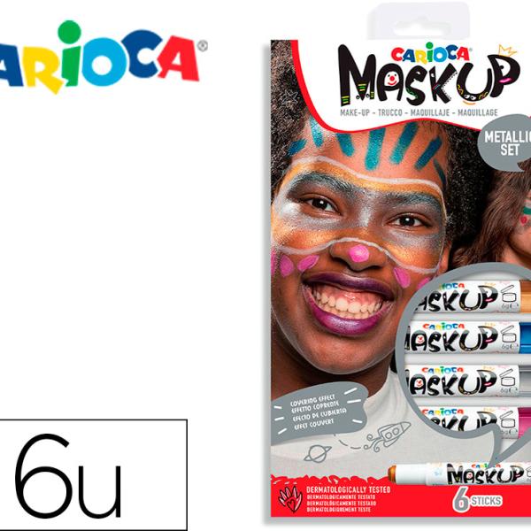 Barra De Maquilhagem Carioca Mask Up Metallic Caixa De 6 Cores Sortidas - CARIOCA