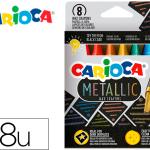 Lapis De Cera Carioca Metallic Triangular Caixa De 8 Cores Sortidas - CARIOCA