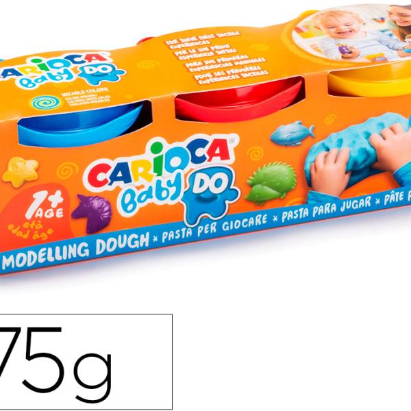 Pasta De Modelar Baby Dough Frasco 75 G Set De 3 Cores Sortidas - CARIOCA
