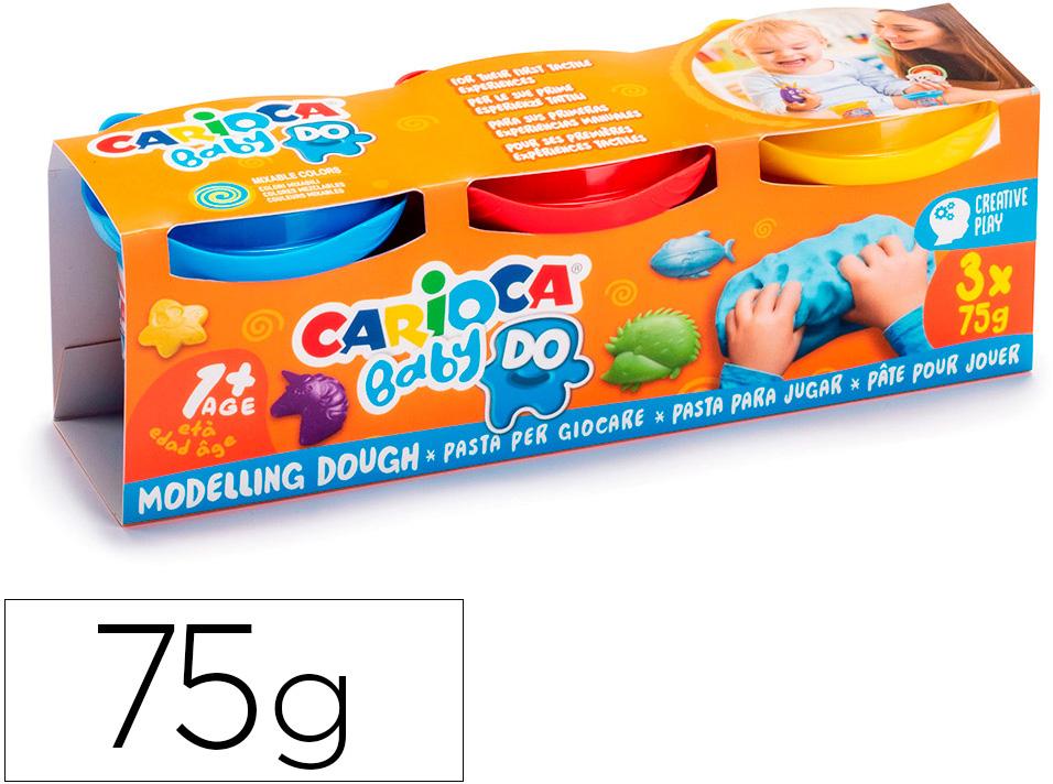 Pasta De Modelar Baby Dough Frasco 75 G Set De 3 Cores Sortidas - CARIOCA