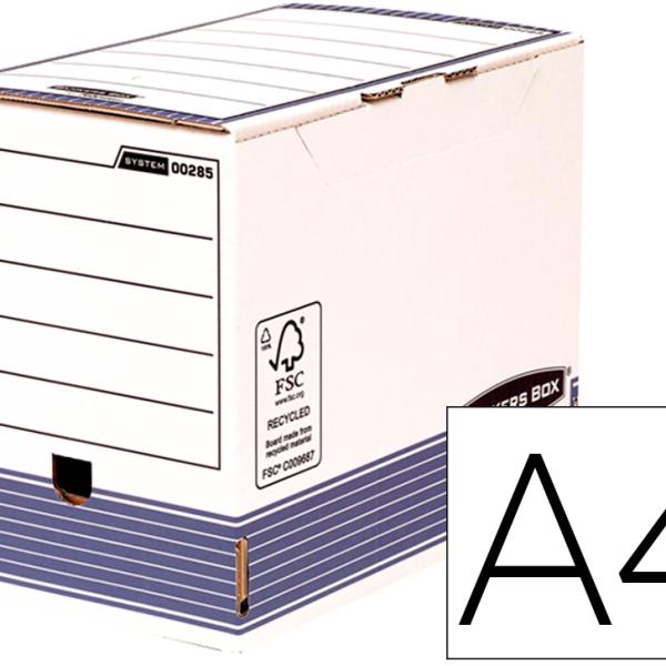 Caixa Arquivo Definitivo A4 Cartao Reciclado 100% Lombada 200 Mm Cor Azul - FELLOWES