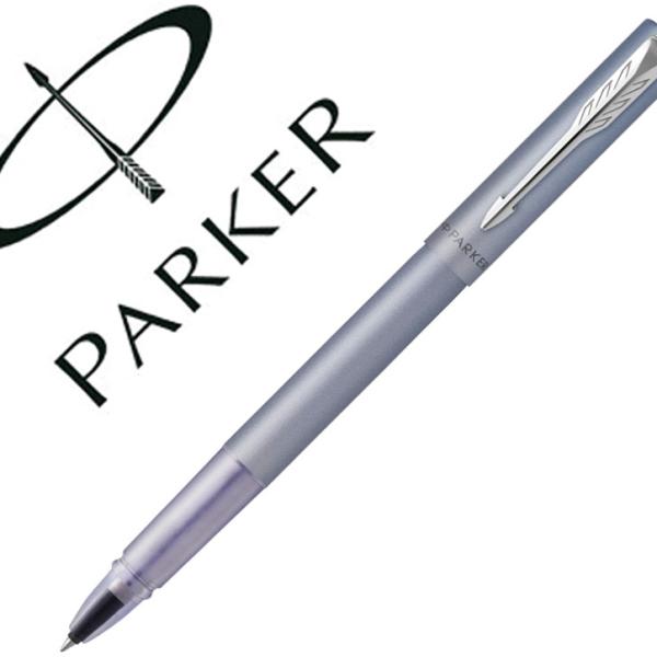 Roller Parker Vector Xl Azul Prateado Ponta Fina - PARKER